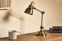 Desk Lamps|Table Lamps^Nkuku Tubu Antique Brass Desk Lamp