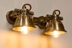 Spot Lights|Wall & Spot Lights^Nkuku Tubu Brass Double Spot Light - Antique Brass