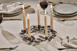 Decorative Home Accessories|Candle Holders^Nkuku Tula Garland Candle Holder - Brass & Rust