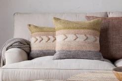 Bedroom Textiles|Cushions^Nkuku Tuleeka Wool Cushion Cover - Ochre