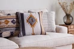 Bedroom Textiles|Cushions^Nkuku Tussi Mara Cushion Cover - Mustard & Grey