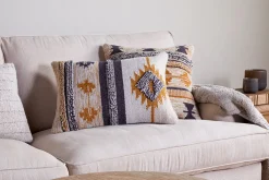 Bedroom Textiles|Cushions^Nkuku Tussi Sia Cushion Cover - Mustard & Grey