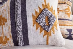Bedroom Textiles|Cushions^Nkuku Tussi Sia Cushion Cover - Mustard & Grey