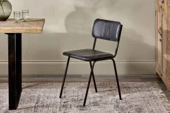 Home Office|Kitchen & Dining^Nkuku Ukari Leather Dining Chair - Aged Black