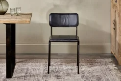 Home Office|Kitchen & Dining^Nkuku Ukari Leather Dining Chair - Aged Black