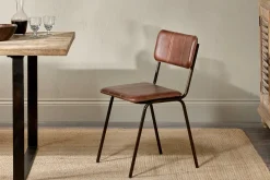Home Office|Kitchen & Dining^Nkuku Ukari Leather Dining Chair - Chocolate Brown