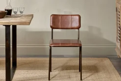 Home Office|Kitchen & Dining^Nkuku Ukari Leather Dining Chair - Chocolate Brown