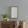Wall Mirrors^Nkuku Ungura Rounded Mirror - Antique Brass - Small