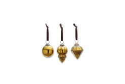 Baubles & Tree Decorations^Nkuku Ura Baubles - Antique Green (Set of 3)