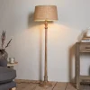 Floor Lamps^Nkuku Usha Classic Wooden Floor Lamp - Natural