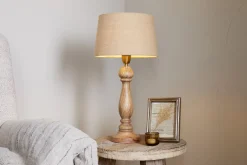 Desk Lamps|Table Lamps^Nkuku Usha Classic Wooden Table Lamp - Natural