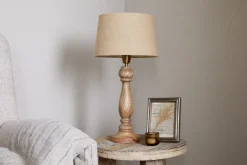 Desk Lamps|Table Lamps^Nkuku Usha Classic Wooden Table Lamp - Natural