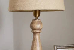 Desk Lamps|Table Lamps^Nkuku Usha Classic Wooden Table Lamp - Natural