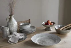 Plates^Nkuku Valinha Earthenware Dinner Plate - Grey