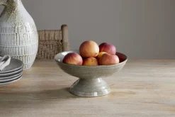 Bowls & Trays|Serving Bowls^Nkuku Valinha Earthenware Footed Bowl - Grey
