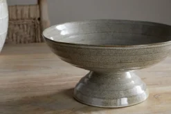 Bowls & Trays|Serving Bowls^Nkuku Valinha Earthenware Footed Bowl - Grey