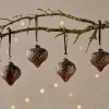 Baubles & Tree Decorations^Nkuku Varu Baubles - Black & Gold - (Set of 4)