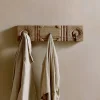Hooks & Rails|Hooks & Rails^Nkuku Veduru Mango Wood Carved Hook - Natural (Row of 3)