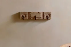 Hooks & Rails|Hooks & Rails^Nkuku Veduru Mango Wood Carved Hook - Natural (Row of 3)