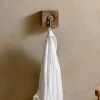 Hooks & Rails|Hooks & Rails^Nkuku Veduru Mango Wood Carved Square Hook - Natural