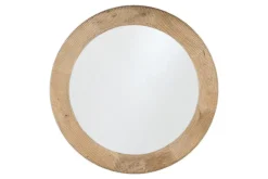 Round Mirrors|Wall Mirrors^Nkuku Vivan Grooved Wood Mirror - Natural