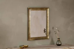 Wall Mirrors^Nkuku Yadur Rectangular Mirror - Antique Brass - Small