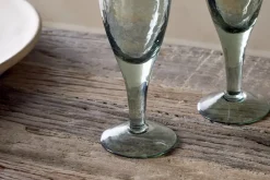 Entertaining Glasses|Wine & Champagne Glasses^Nkuku Yala Hammered Champagne Glass - (Set of 4) Sage Green