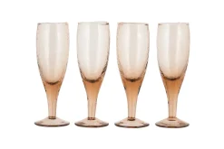 Entertaining Glasses|Wine & Champagne Glasses^Nkuku Yala Hammered Champagne Glass - (Set of 4) Dusty Terracotta