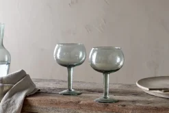 Entertaining Glasses|Christmas Table^Nkuku Yala Hammered Gin Glass - (Set of 2) Sage Green