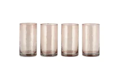 Tumblers^Nkuku Yala Hammered Highball - (Set of 4) Dusty Terracotta