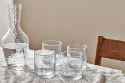Everyday Glassware|Tumblers^Nkuku Yala Hammered Tumbler - (Set of 4) Clear Glass