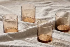 Breakfast Accessories|Everyday Glassware^Nkuku Yala Hammered Tumbler - (Set of 4) Dusty Terracotta