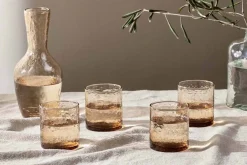 Breakfast Accessories|Everyday Glassware^Nkuku Yala Hammered Tumbler - (Set of 4) Dusty Terracotta