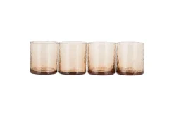 Breakfast Accessories|Everyday Glassware^Nkuku Yala Hammered Tumbler - (Set of 4) Dusty Terracotta