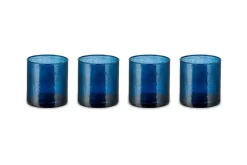 Everyday Glassware^Nkuku Yala Hammered Tumbler - (Set of 4) Indigo