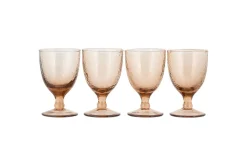 Entertaining Glasses|Wine & Champagne Glasses^Nkuku Yala Hammered Wine Glass - (Set of 4) Dusty Terracotta