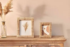Decorative Home Accessories|Desk Accessories^Nkuku Yanis Rattan Photo Frame
