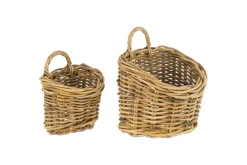 Baskets|Kitchen Storage^Nkuku Zawar Rattan Hanging Baskets - Natural (Set of 2)