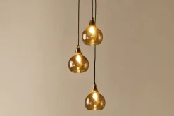 Statement Lighting|Pendant Lighting^Nkuku Ziva Recycled Glass Cluster Pendant -  Light Smoke Brown Tonal Red