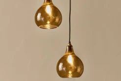 Statement Lighting|Pendant Lighting^Nkuku Ziva Recycled Glass Cluster Pendant -  Light Smoke Brown Tonal Red