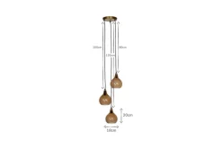 Statement Lighting|Pendant Lighting^Nkuku Ziva Recycled Glass Cluster Pendant -  Light Smoke Brown Tonal Red