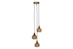 Statement Lighting|Pendant Lighting^Nkuku Ziva Recycled Glass Cluster Pendant -  Light Smoke Brown Tonal Red