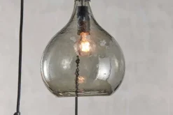 Statement Lighting|Pendant Lighting^Nkuku Ziva Recycled Glass Cluster Pendant - Green Smoke