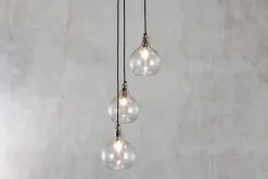 Statement Lighting|Pendant Lighting^Nkuku Ziva Recycled Glass Cluster Pendant - Clear