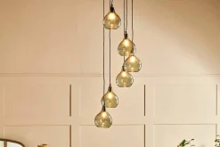 Statement Lighting|Pendant Lighting^Nkuku Ziva Statement Recycled Glass Cluster Pendant - Green Smoke
