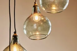 Statement Lighting|Pendant Lighting^Nkuku Ziva Statement Recycled Glass Cluster Pendant - Green Smoke