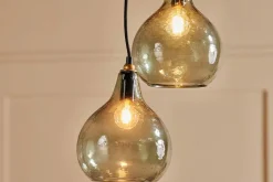Statement Lighting|Pendant Lighting^Nkuku Ziva Statement Recycled Glass Cluster Pendant - Green Smoke