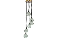 Statement Lighting|Pendant Lighting^Nkuku Ziva Statement Recycled Glass Cluster Pendant - Green Smoke
